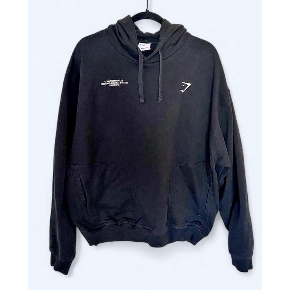 Gymshark Conditioning Club Hoodie Black Graphic Pullover Mens Size XL